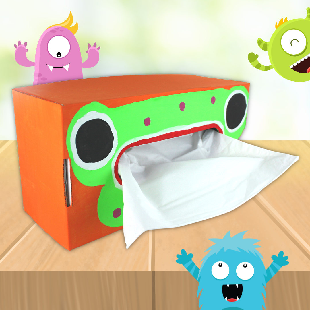 Boite à mouchoirs en carton blanc à décorer 24 x 12 x 9 cm