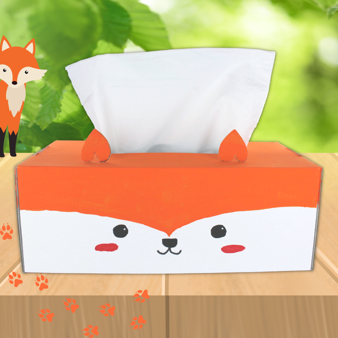 Boite à mouchoirs en carton blanc à décorer 24 x 12 x 9 cm