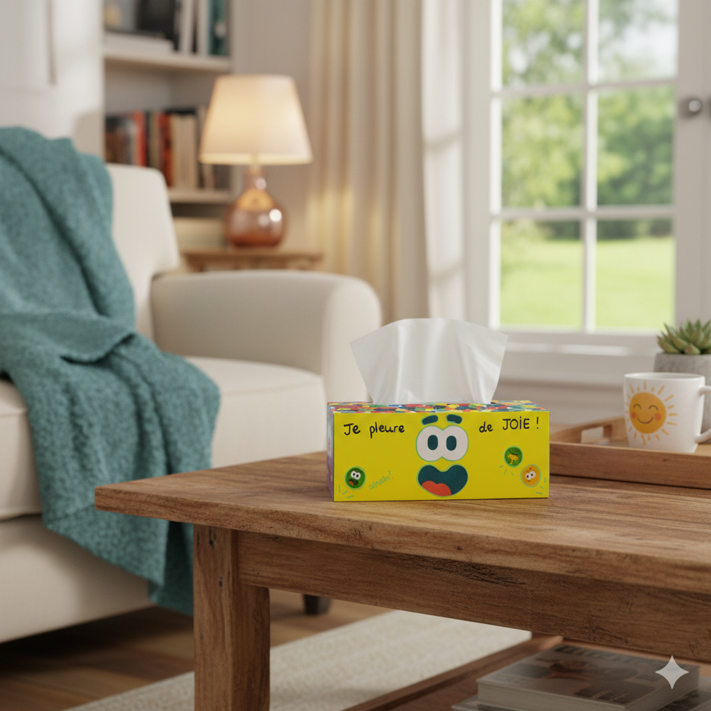 Boite à mouchoirs en carton blanc à décorer 24 x 12 x 9 cm