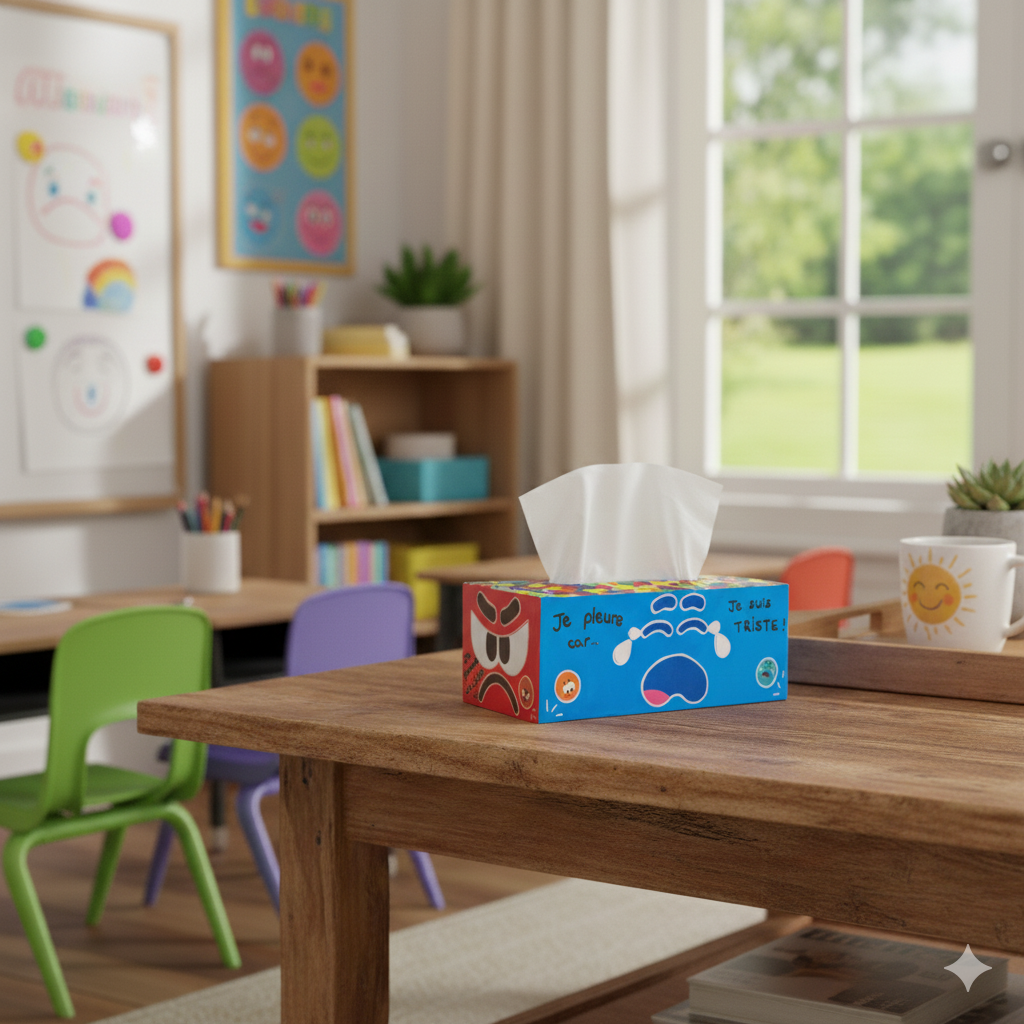 Boite à mouchoirs en carton blanc à décorer 24 x 12 x 9 cm