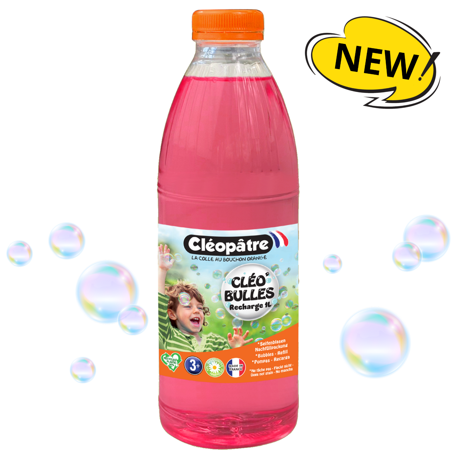 CLÉO'BULLES RECHARGE 1L de solution à bulles pour les enfants