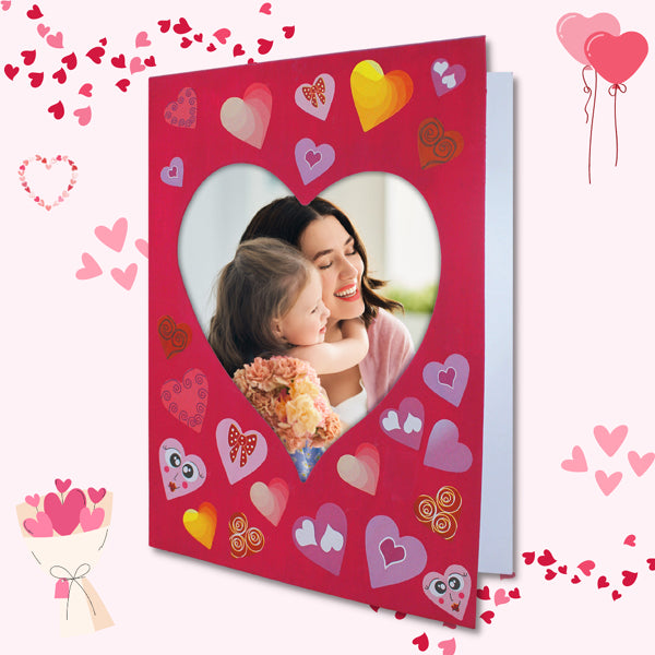 1 cadre coeur en carton + 36 gommettes coeurs