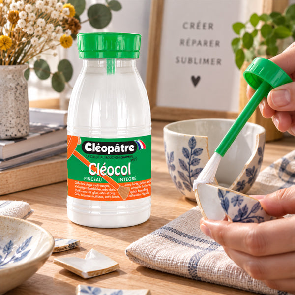 Cléocol en flacon de 250g avec pinceau intégré