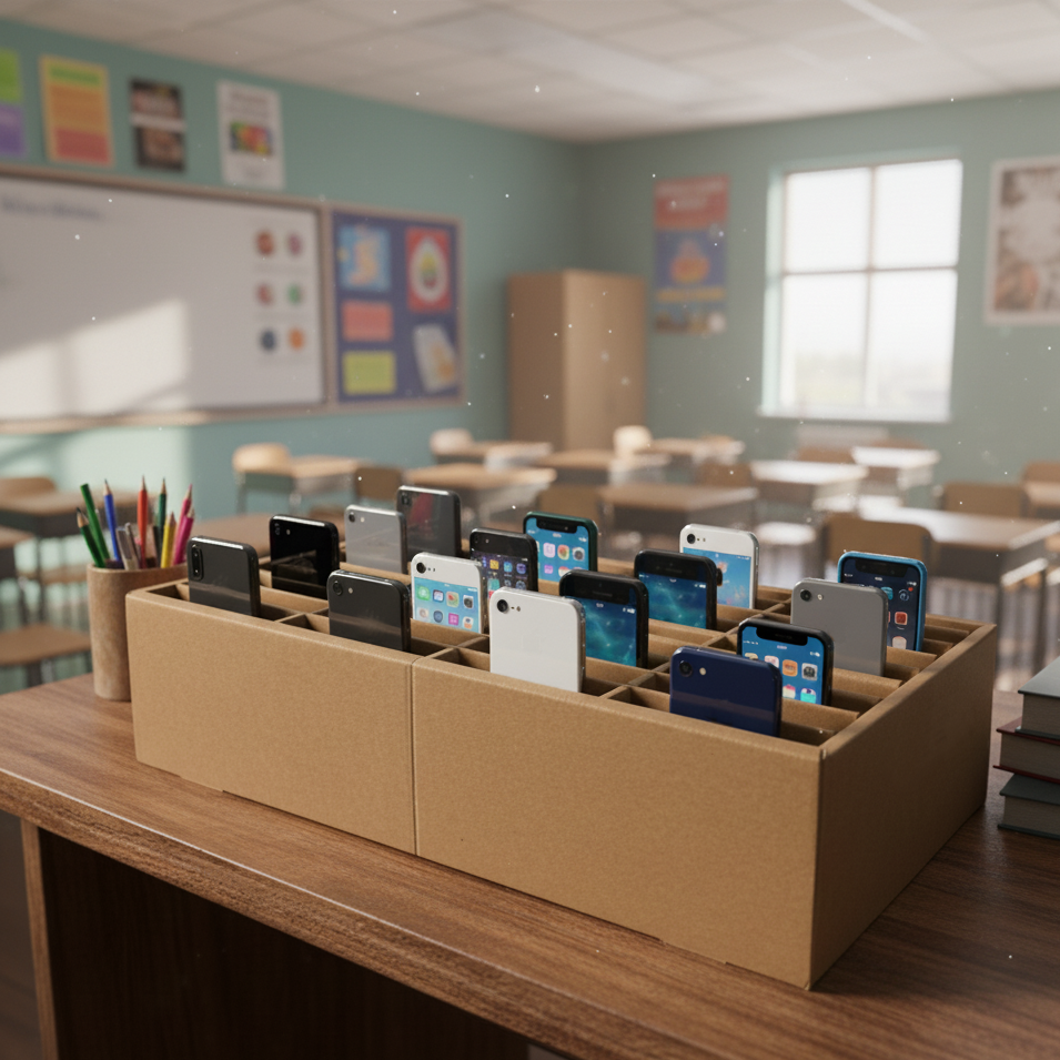 Cléo'Pause Écran, casier collectif au format classe pour le rangement de 36 téléphones