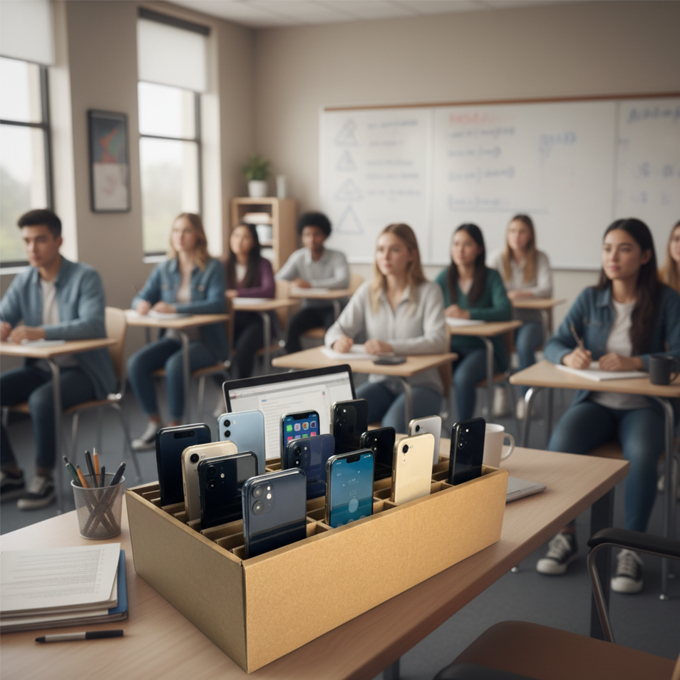 Cléo'Pause Écran, casier collectif au format classe pour le rangement de 36 téléphones