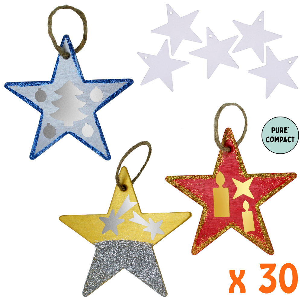 30 étoiles 10 cm à décorer en Pure'Compact