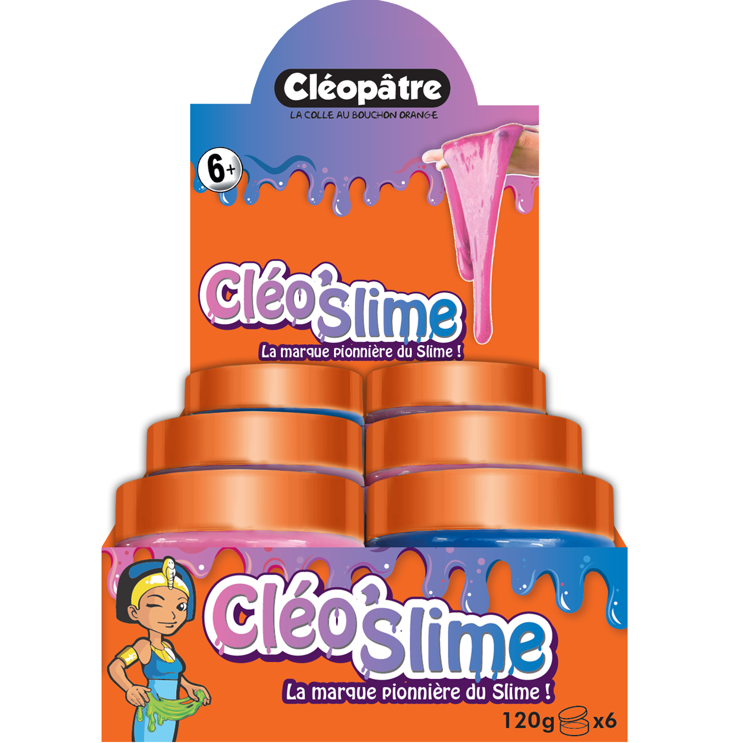 Cléo'Slime display de 6 pots de 120g de Slime