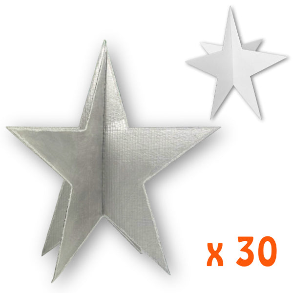 Lot de 30 grandes étoiles en carton à décorer 27,5 x 29 cm