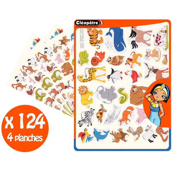 124 Gommettes animaux