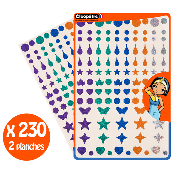 Gommettes multiformes holographiques - 13 formes - 5 couleurs