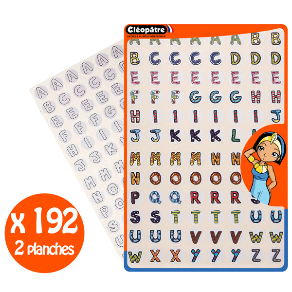 Gommettes alphabet coloré - multi couleurs