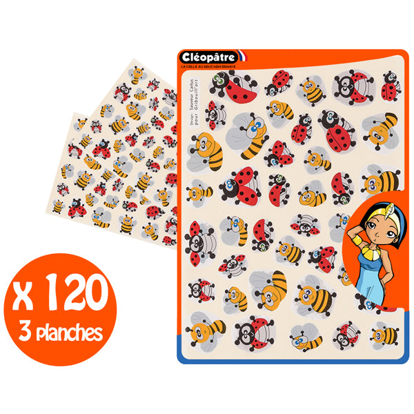 120 Gommettes coccinelles/abeilles