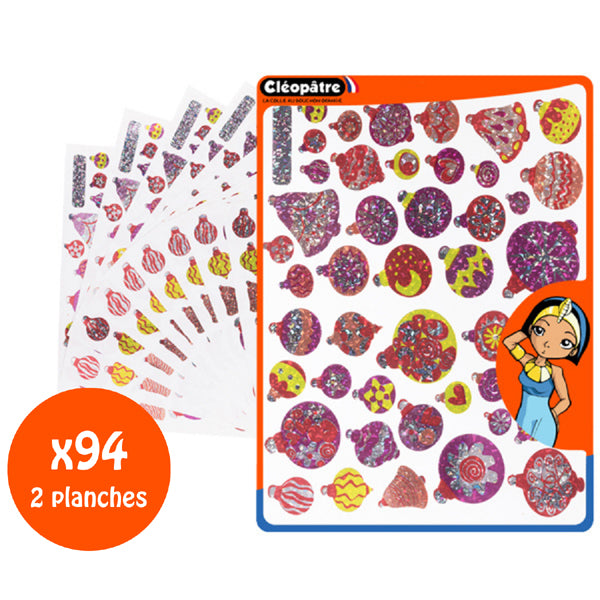 Gommettes boules de noël - multi couleurs