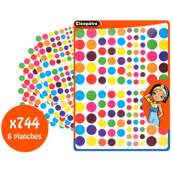 744 Gommettes Rondes - 8 couleurs