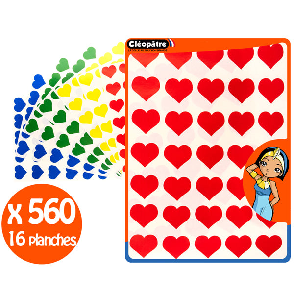 Gommettes Cœurs - 4 couleurs