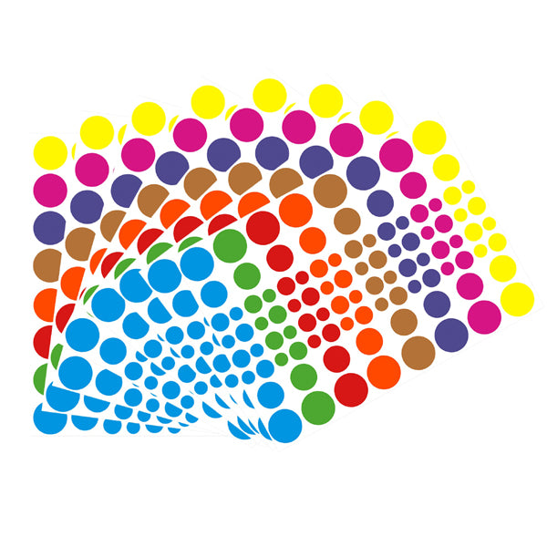 Gommettes rondes - 8 couleurs