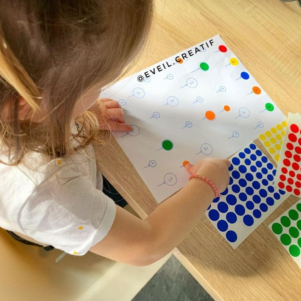 1944 gommettes rondes - 6 couleurs