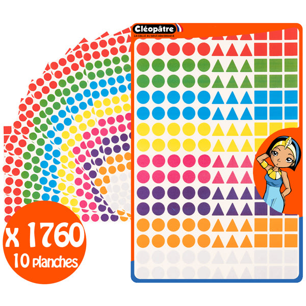 Gommettes géométriques - 3 formes - 8 couleurs