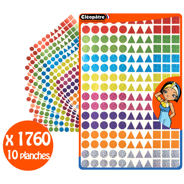 Gommettes géométriques holographiques - 3 formes - 8 couleurs