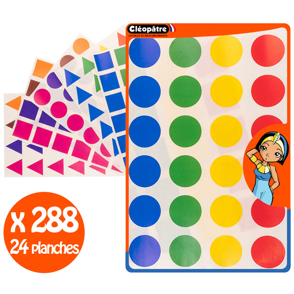 Gommettes géométriques - 3 formes - 8 couleurs