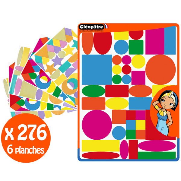 276 Gommettes géométriques - + de 11 formes - 12 couleurs