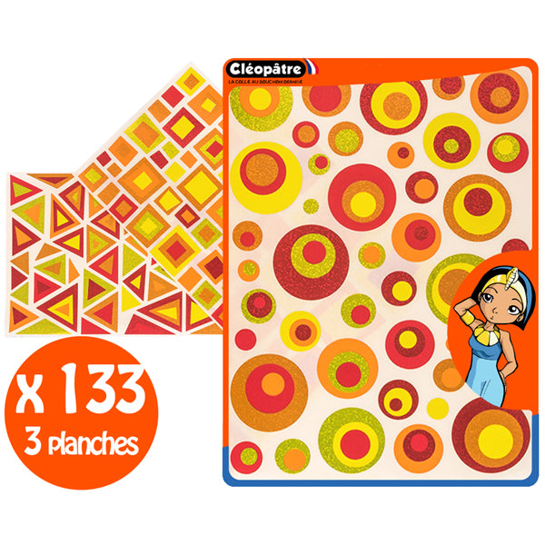 Gommettes multiformes artistiques holographiques - 3 formes - 6 couleurs