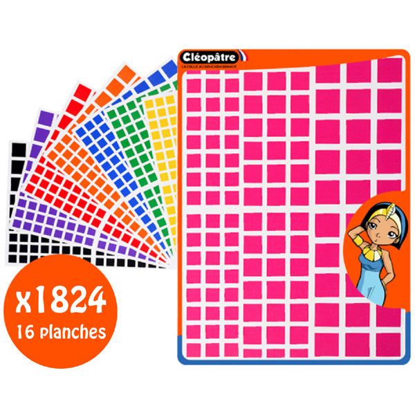 Gommettes carrées - 8 couleurs