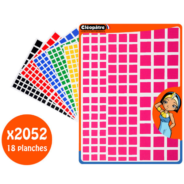 2052 Gommettes carrées - 6 couleurs