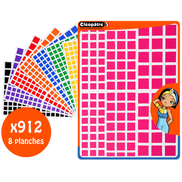 Gommettes carrées - 8 couleurs
