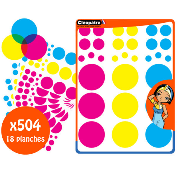 504 gommettes cercle chromatique translucides pour apprendre les couleurs