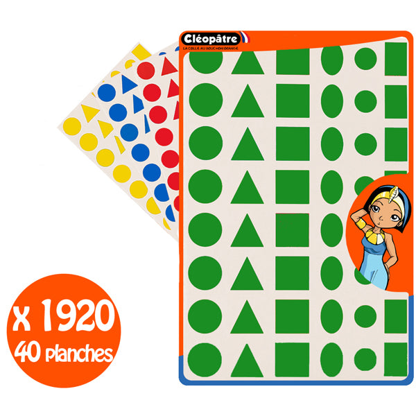1920 Gommettes géométriques - 4 formes - 4 couleurs