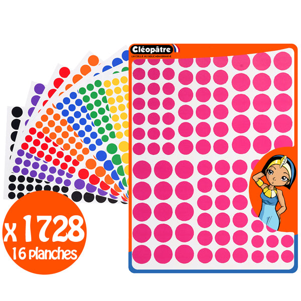 Gommettes rondes - 8 couleurs