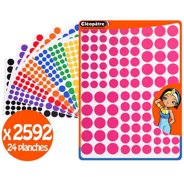 Gommettes rondes - 8 couleurs