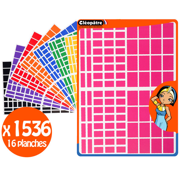 Gommettes rectangles - 8 couleurs