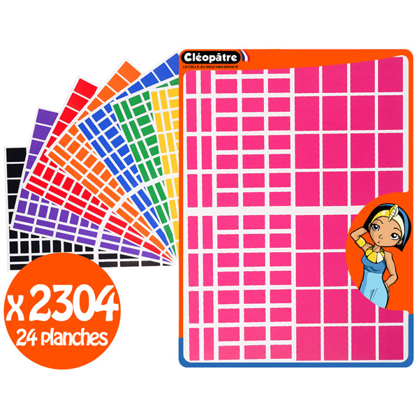 Gommettes rectangles - 8 couleurs