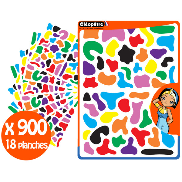 900 Gommettes « SPLASH » couleurs vives - 8 couleurs