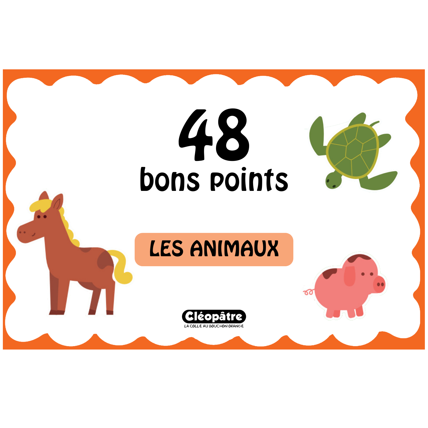 Lot de 48 grandes images bons points