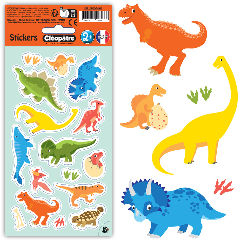 16 gommettes No Pack Dinosaures
