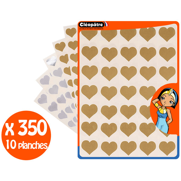 Gommettes Cœurs - Or et Argent