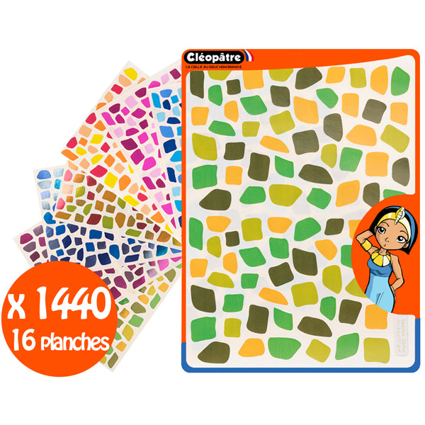 1440 Gommettes mosaïques - 8 couleurs