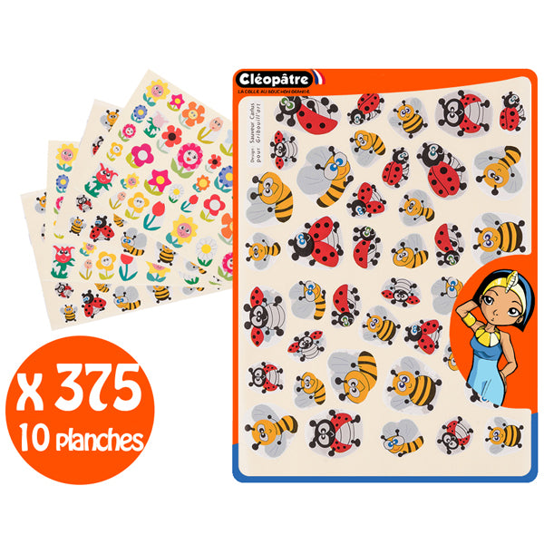 Gommettes fleurs/coccinelles/abeilles