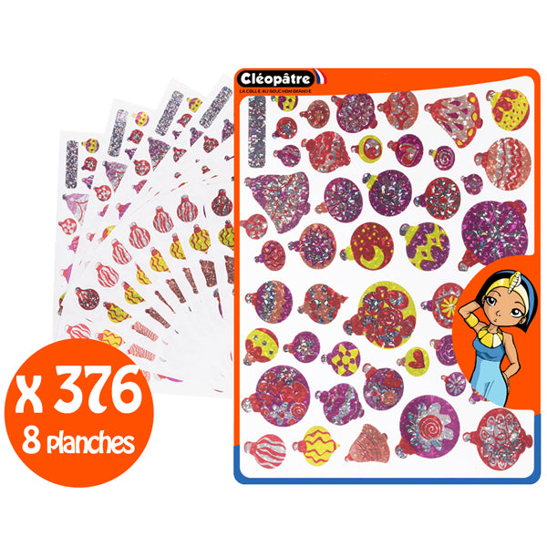 Gommettes boules de noël - multi couleurs