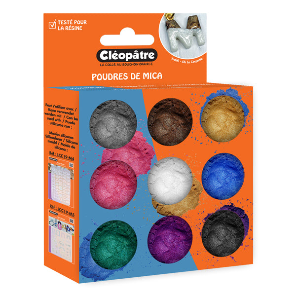 Boite de 9 pots d'accessoires - Poudres de mica nacrées