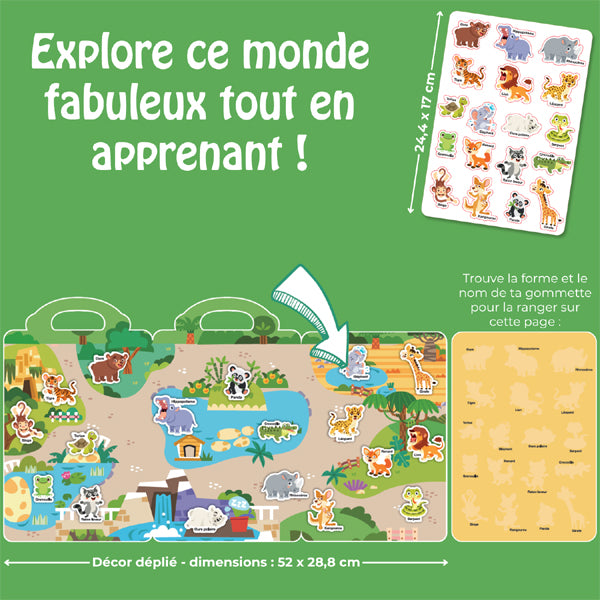 Mon Décor Animaux Sauvages et mes 18 gommettes statiques réutilisables