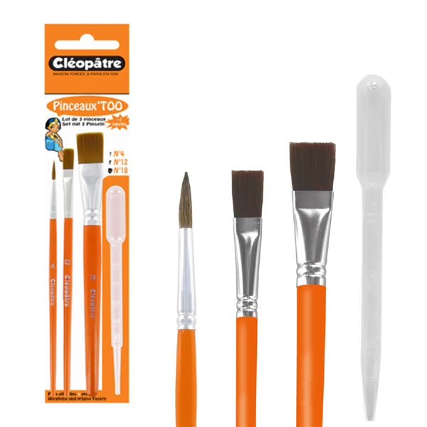 Pinceaux'too lot de 4 pièces sous blister