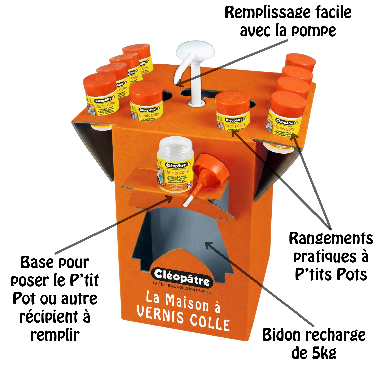 Kit La Maison à Vernis Colle en 5kg + 6 brosses souples + 1 pompe