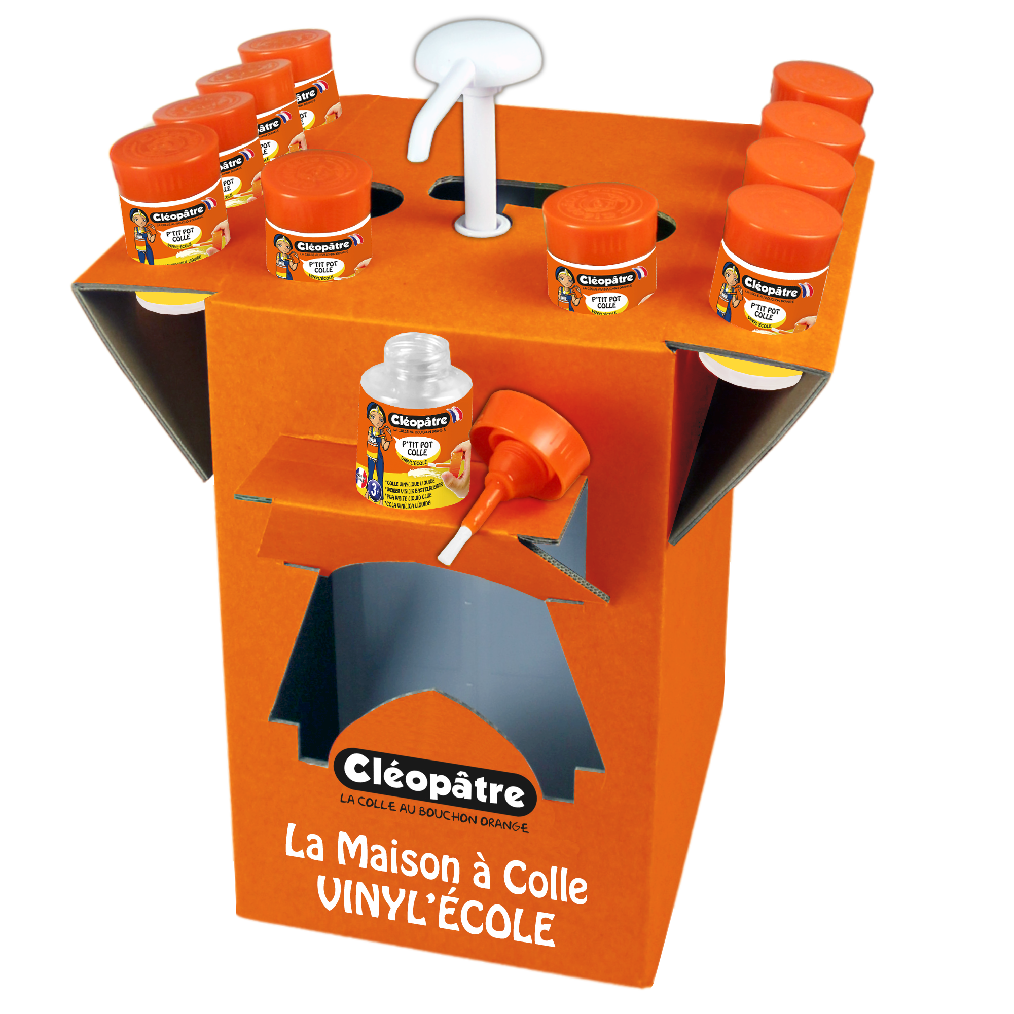 Kit La Maison à Colle Vinyl'École en 5kg + 12 pots 50g avec pinceau + 1 pompe