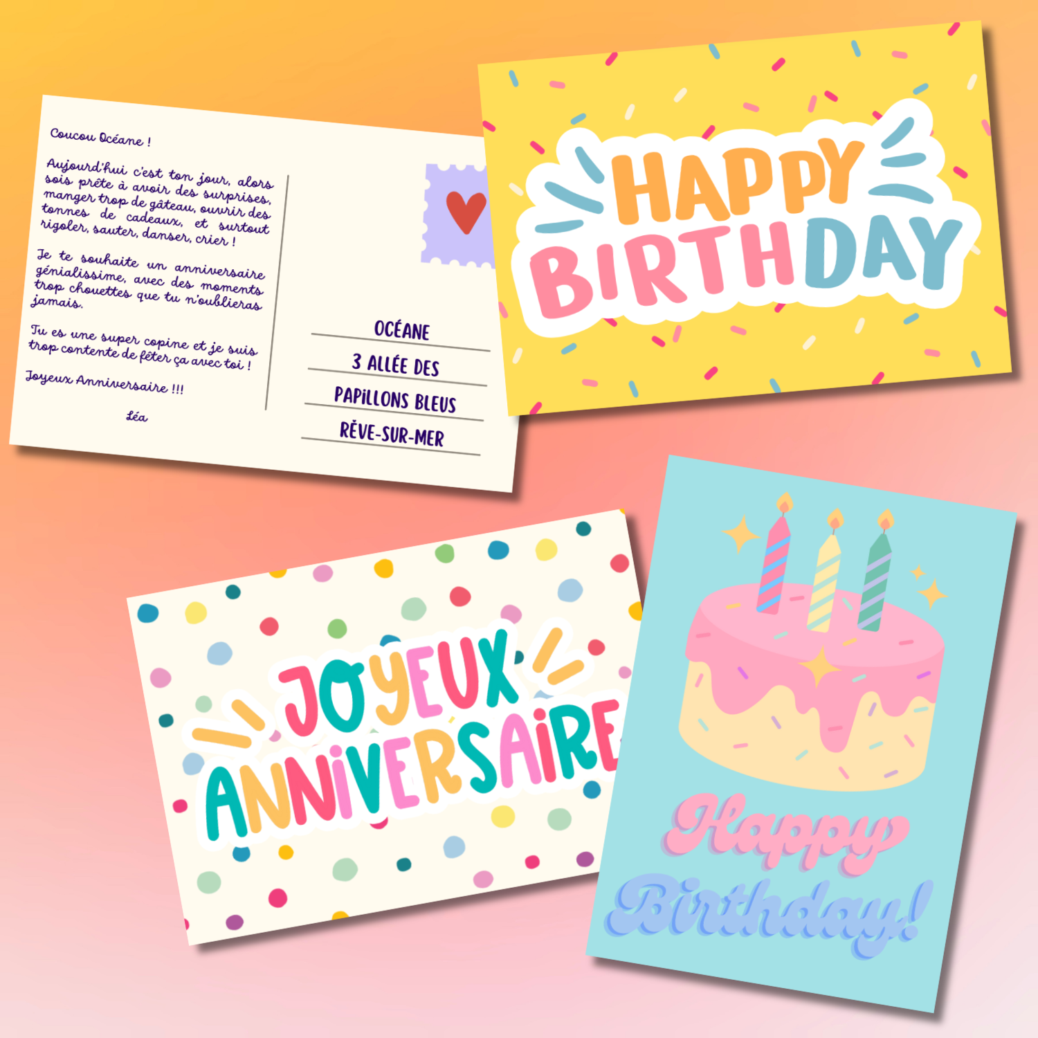 10 cartes postales à décorer 10 x 15 cm