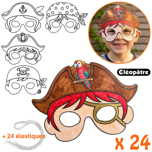24 masques pirates à décorer