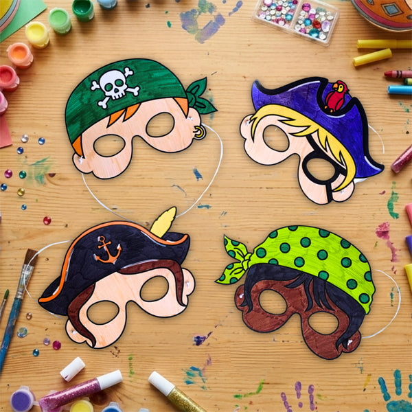 24 masques pirates à décorer